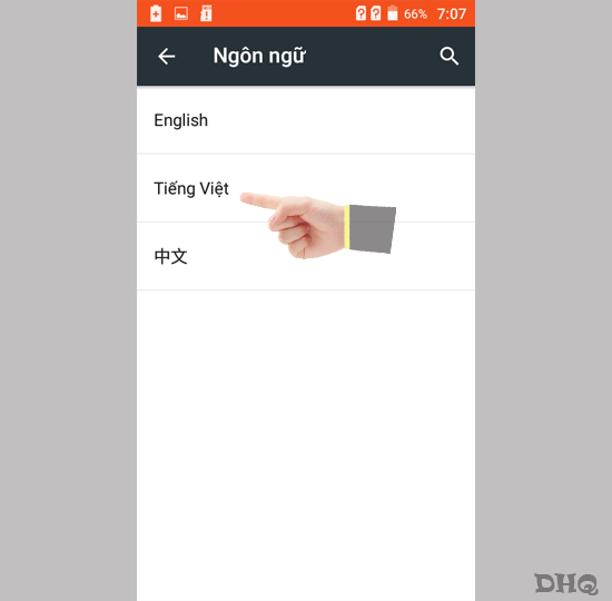 Chọn ngôn ngữ
